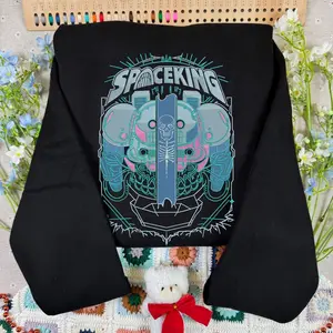 Space King Chestnut Embroidered Hoodie, Cyberpunk Sci-Fi Sweatshirt, Indie Animation Apparel, Space King Fan Gift Shirt.
