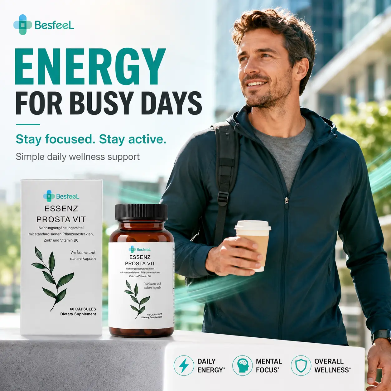 besfeel-Cápsulas de suplemento nutricional para la próstata con extracto para la salud funcional masculina Supplement Fitness Nutrition Optimum Dietary Vitamin Healthcare