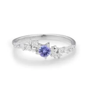 Stardust Tanzanite Ring White Vermeil