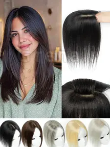 7x11 Inner Net,Topper Real Human Hair Extensions Hairline Repair Patch, Suitable for Multiple Groups, Conceals Hair Lines, Solves Thinning Issues, Easy Wear,  Multi-Color Options