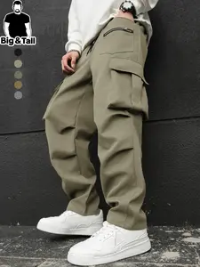 Men's Plus Size Casual Work Pants, Fashionable Lightweight Outdoor Long Pants, Comfortable Wearing, Stylish and Practical, Casual Chic Trousers