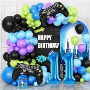 11Th Birthday Video Game Balloons Arch, 11Th Game Party Balloons Garland Kit 11Th Game Birthday Supplies With Blue Number 11 Balloon Game Foil Balloons For 11 Year Old Teens Boys Birthday Decor