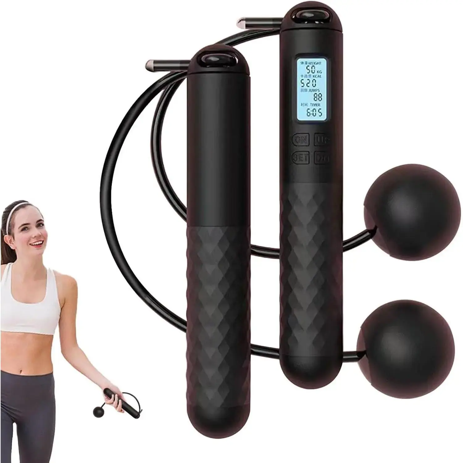 Skipping rope with counter gravity ball withwithout rope cordless jump rope smart skipping rope gravity ball jump rope gravity ball skipping weighted ropeless jump rope with counter