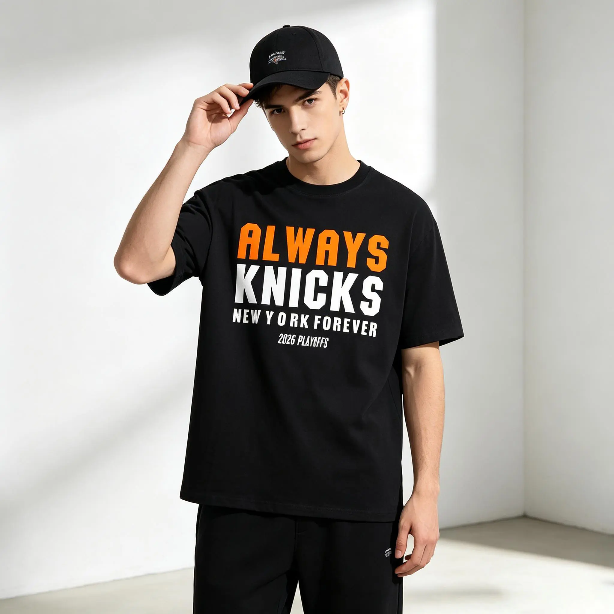 Men's New York City Athletic Cotton Tee and Loose Fit Training Graphic Top Retro Blue Orange Streetwear Unisex Casual Active Garment Father's Day Gift