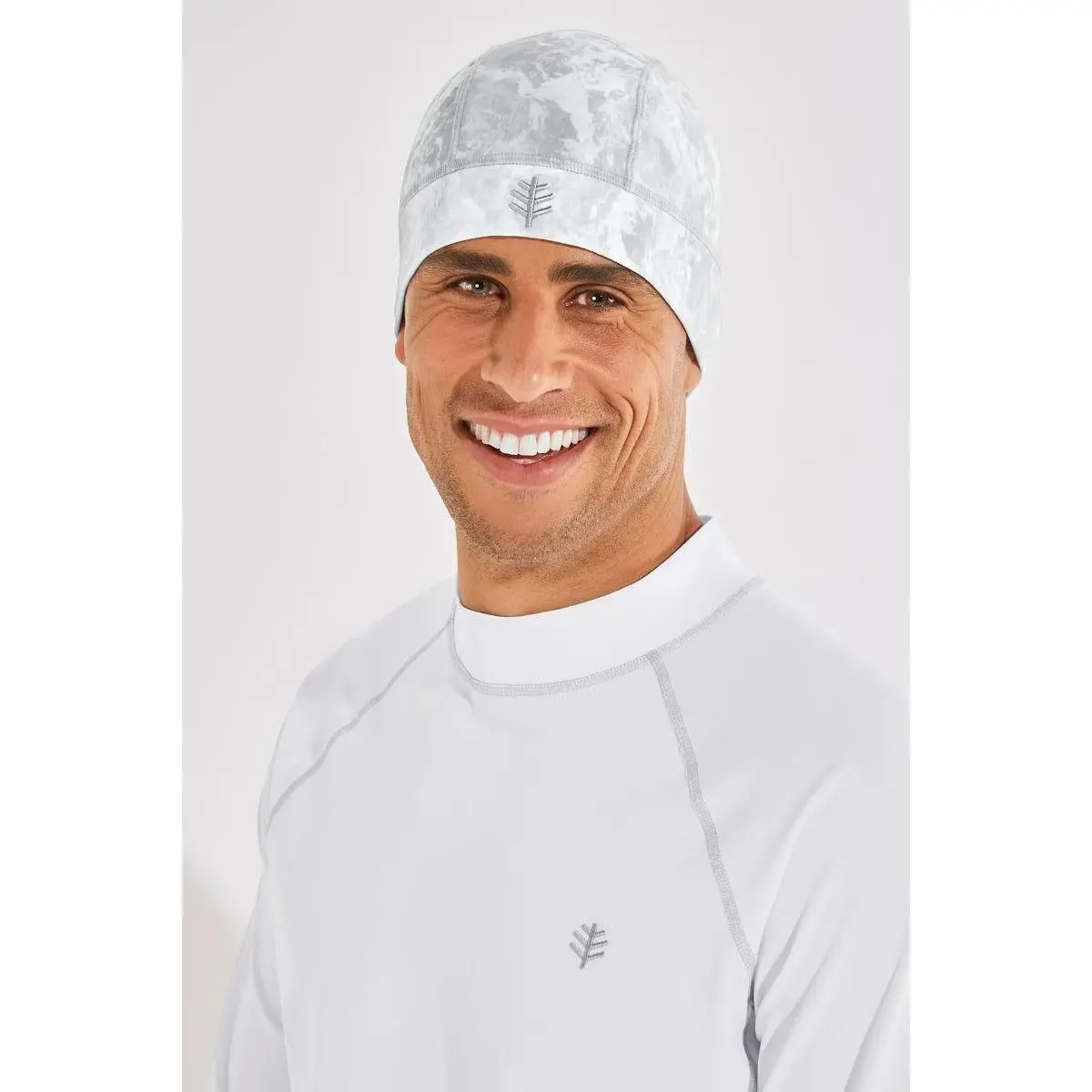 Unisex Aqua Sun Skully Cap | Grey Water Print
