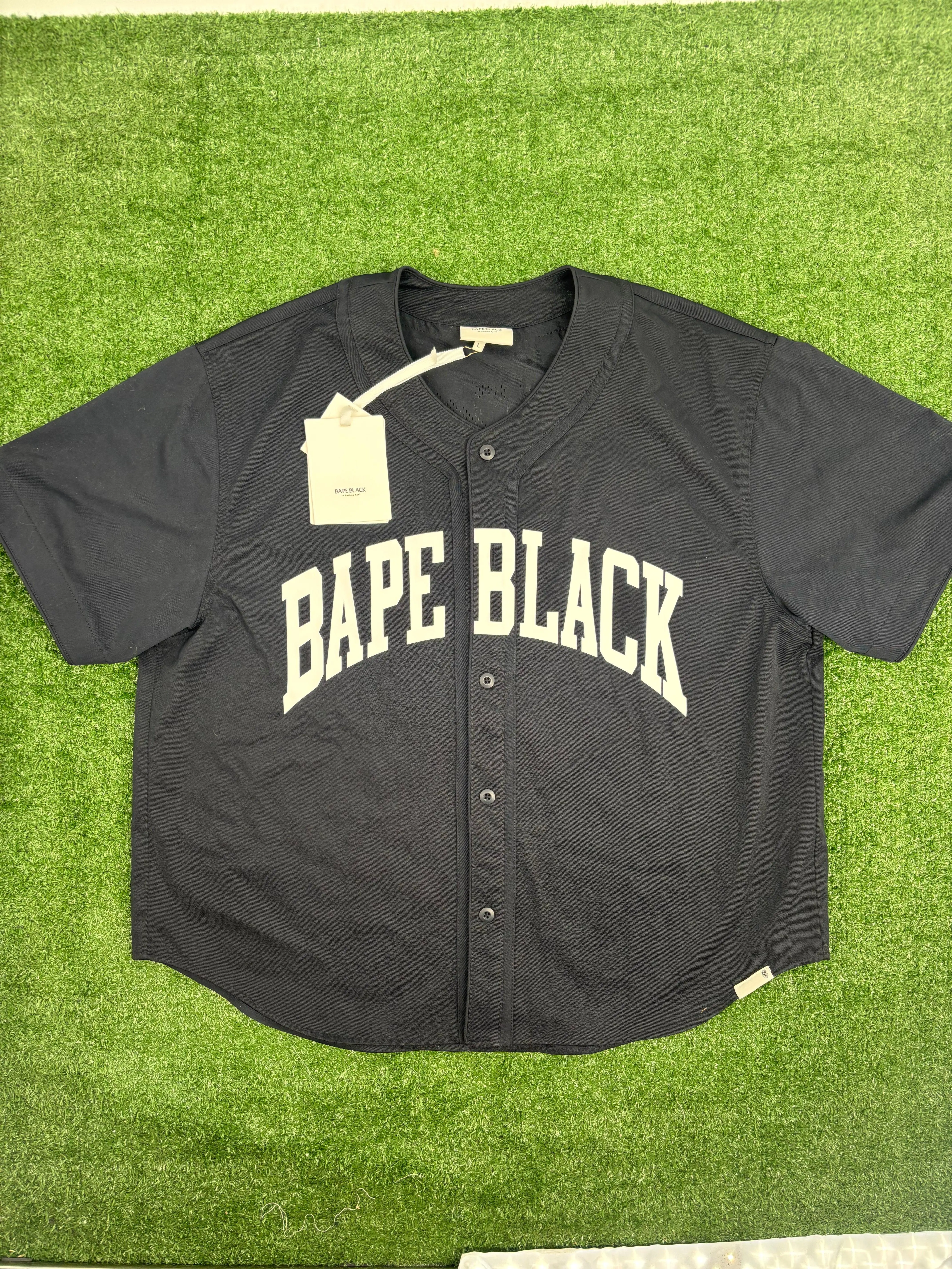 BAPE Black Japan Navy Baseball Jersey Size Large (MSRP: $395)