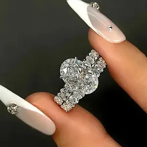 2Pcs Ring Set for Women – Brilliant Cubic Zirconia Stackable Rings, Luxury Finger Accessories for Wedding, Party, Daily Wear, Gift for Her, Elegant Jewelry