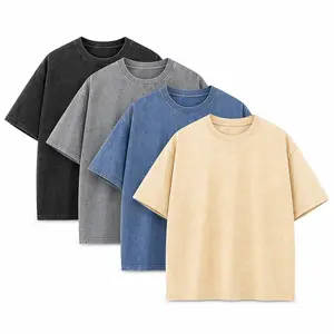 1/4 Pack Oversized Tshirts Unisex Gym Vintage Heavyweight T Shirts Cotton Workout Acid Wash Baggy Tees