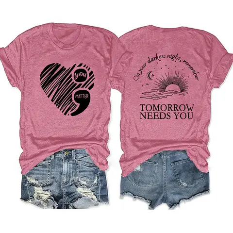 Women's Graphic Letter & Heart Print Fitted Short-Sleeve Round-Neck T-Shirt, Breathable Fabric, Casual Fashion Summer Top for Daily Wear, Womenswear