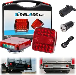 2-Piece 7-Pin LED Magnetic Wireless Trailer Tail Light Kit, Truck Accessories for Trailer-Truck Automotive Indicator Lights,summervibes