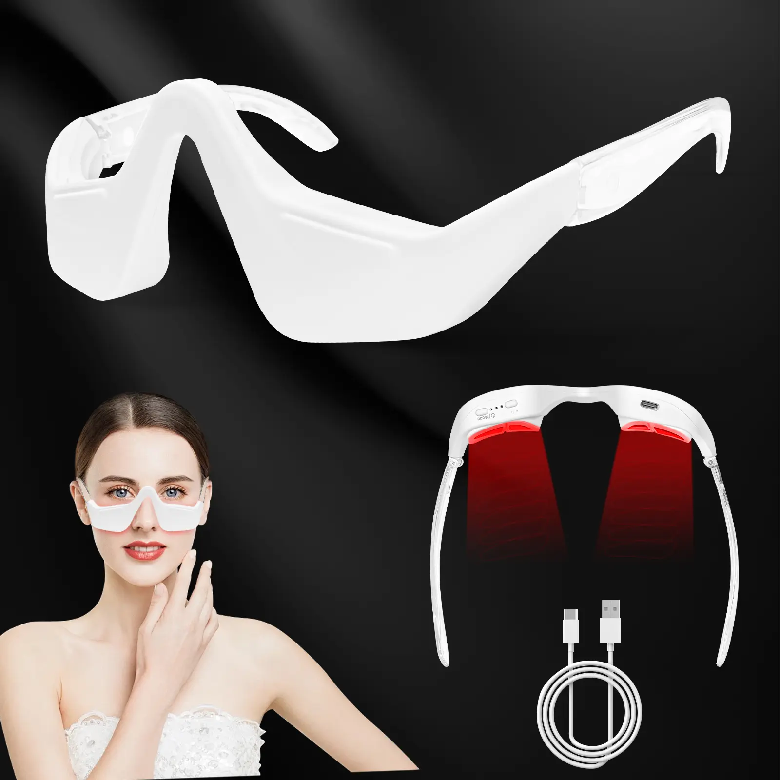 Multifunctional Eye Massager, Portable USB‑Charged Personal Eye Beauty Device, Adjustable for Eye Relaxation, Ideal for Various Occasions