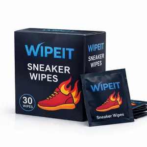 Sneaker Cleaning Wipes (30 Count) – Instant Shoe Cleaner, Portable, No Water Needed Waterless Foam