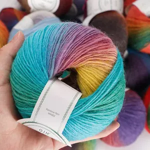 Gradient Soft Yarn, Wool Dyed Rainbow Thread, Handmade DIY Knitting Yarn, Perfect Gift for Knitting Enthusiasts, Sweaters, Scarves, Hats, Gloves
