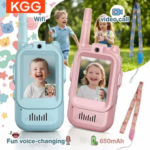 Kids Video Walkie Talkies with 2.0" IPS Screen, 2.4G WiFi, Video Call & Voice Changer, Long Range Outdoor Camping Toy Transceiver for Boys Girls