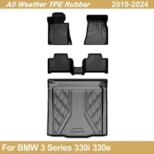 All Weather TPE Car Floor Mats with Trunk Mat, Custom-Fit for BMW 3 Series 330i 330e (2019-2024), Car Interior Accessory, Automotive Accessories, Accessories For Car