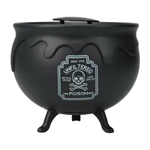 Halloween Misting Cauldron Spooky Decoration - Witch Design with Skull & Crossbones Since 1778