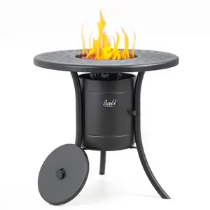 BALI OUTDOORS Propane Fire Pit Outside, Portable Double 1LB Propane Outdoor Fire Pit Black, Round Fire Pit Table Patio #springtok