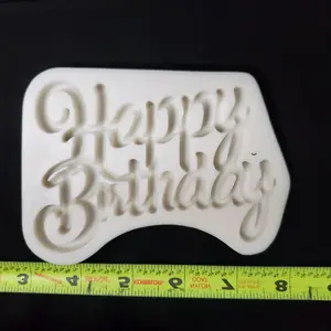 Silicone mold with "Happy Birthday"
