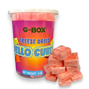 G-Box Freeze Dried Jello Cubes Peach Flavor - USA-Made Freeze-Dried Candy - Handmade Freeze Dried Frozen Jello Sweet Snack