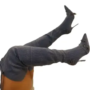 BEXIE-21 Denim STILETTO THIGH HIGH POINTY TOE BOOTS