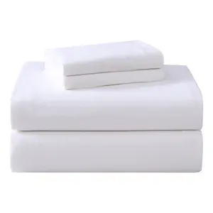 Laura Ashley Solid White Full Flannel Sheet Set