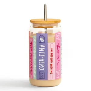 Eras Book Tour Glass Drinking Can with Straw