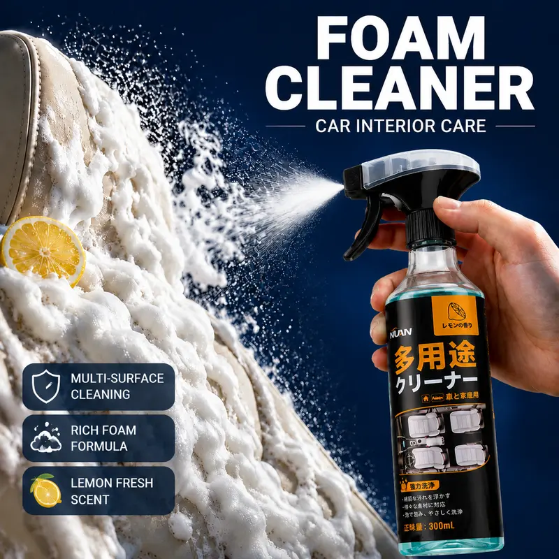 NUAN Multi-Purpose Cleaning Spray, Heavy Duty Dual-Action Degreaser & Stain Remover, 2-in-1 Cleaning for Quick Grease Removal, Car Interiors & Home Surfaces, Deep Cleaning for Stubborn Dirt