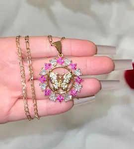 Ruby Inspired Butterfly Necklace