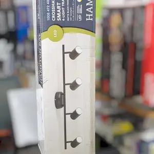 Hampton Bay HBT41051RWA-43 Crosshaven 2.6 ft. 4-Light Black Smart Color Tunable