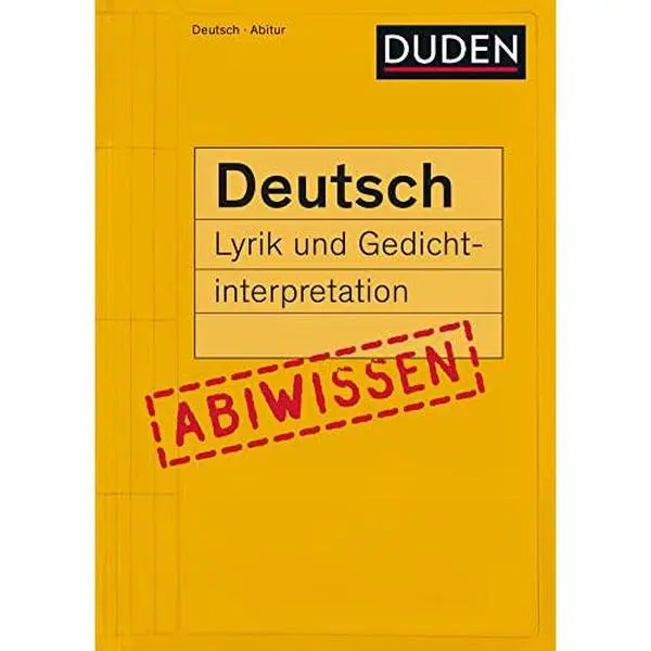 USED-Duden Abiwissen Deutsch - Lyrik und Gedichtinterpretation by Frank Becker (Paperback)