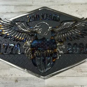 250 Years Made in America Eagle Anniversary Sign 20" x 30" Heavy-Duty Steel Durable Powder Coat Finish for Indoor Outdoor Display