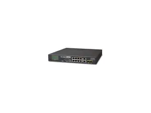 PLANET Technology - FGSD-1022VHP - 8-Port 10/100TX 802.3at PoE + 2-Port Gigabit TP/SFP combo Desktop Switch with LCD PoE