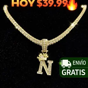 Mon Ice 3mm 18" Gold Plated 14K Initial A-Z Necklace Personalized Gift Jewelry Fino Brilla Duro Perfect Fit