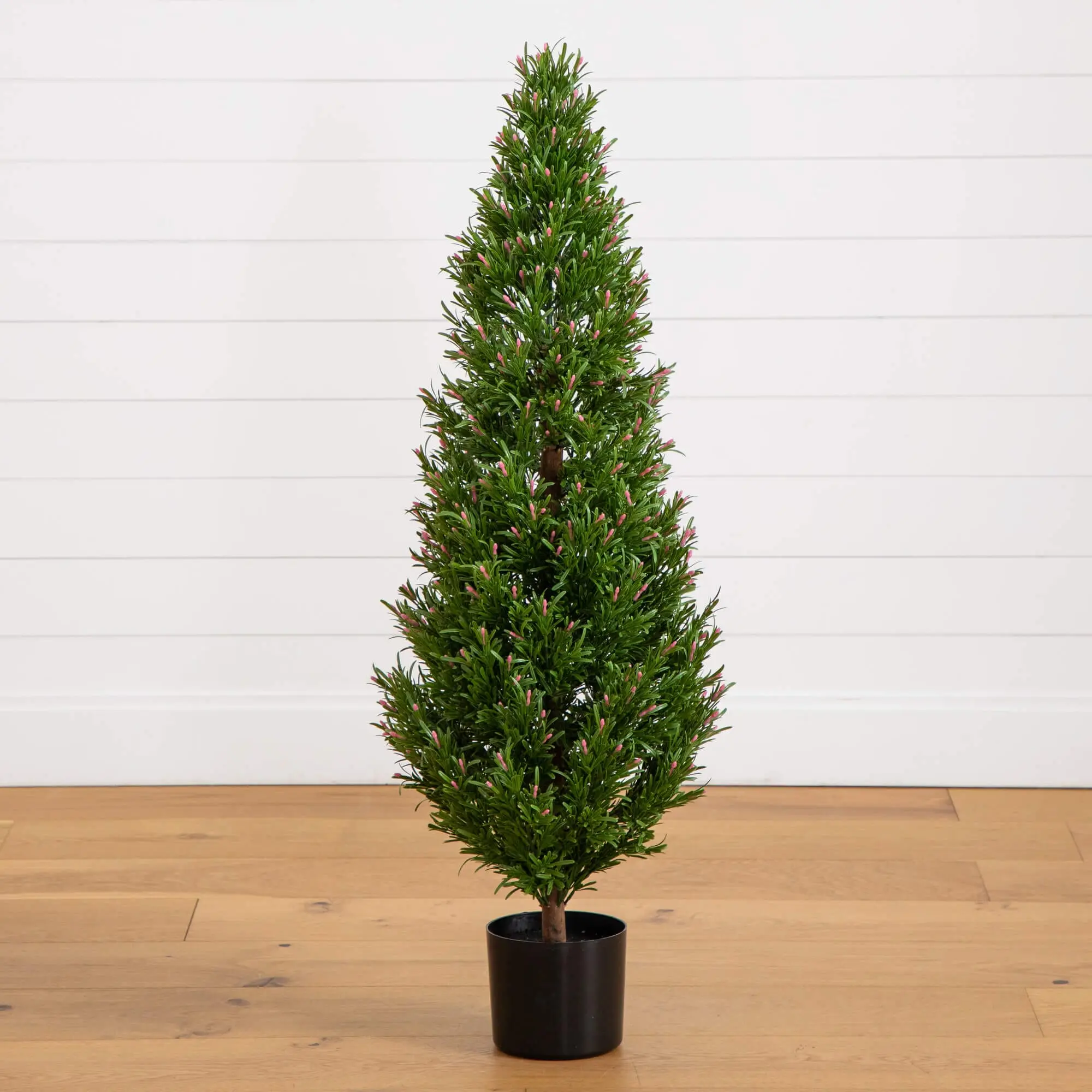 4' UV-Resistant Artificial Rosemary Cone Topiary Tree, Effortless Maintenance Fake Indoor Plants, Nursery & Home Decoration Ornaments, Indoor Outdoor