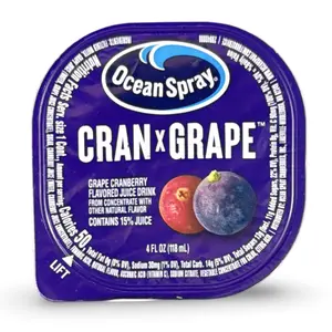 Ocean Spray Cran-Grape Fruit Juice Cocktail Mini To-Go Cups - Sugar-Sweetened, Cranberry-Infused, Vitamin-Rich, Caffeine-Free, 24 Pack