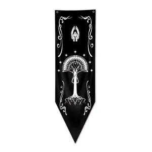 1pc, The White Tree Flag, Gondor Banner C Black White, Single Sided Printing, 1.5x5ft (45*150cm), 2 Grommets, for Dorm, Party, Home, Garden, Man Cave, Decoration, Party Decorations Banners