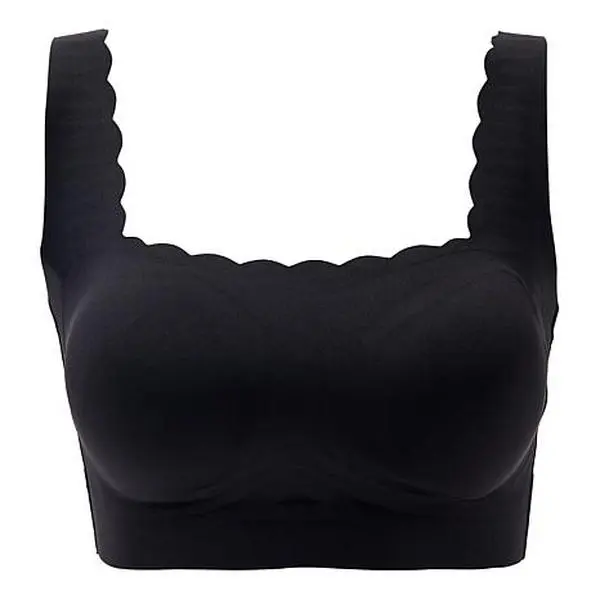 Rhonda Shear Squareneck Scalloped Gel Bra