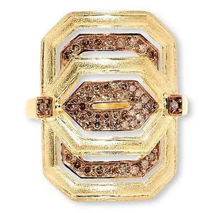 Rarities Fine Jewelry Rarities .36ctw Champagne Diamond Geometric Ring