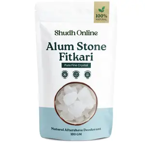 Alum Stone for Face (3.5 oz - 0.2 lb) Piedra de Alumbre para Lavado Intimo - Natural Fitkari Stone for Shaving - Phitkari Alum Crystal Rocks | Potassium Alum (100g)