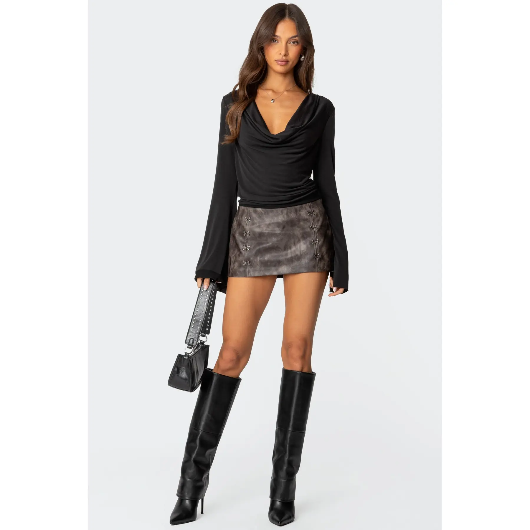 Camille Faux Leather Mini Skort