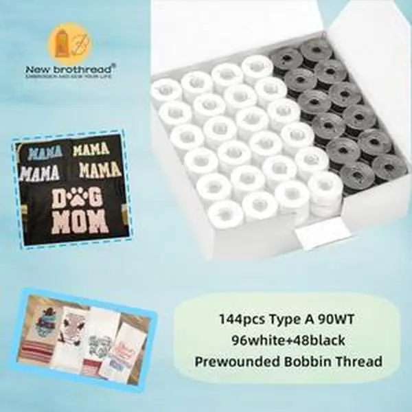 Prewound Bobbin Thread (90WT) Plastic Size A SA156 for Embroidery and Sewing Machine Cottonized Soft Feel Polyester Thread Sewing Thread DIY Sewing for Beginners - Newbrothread Seamless Stitching, mothersdaygift