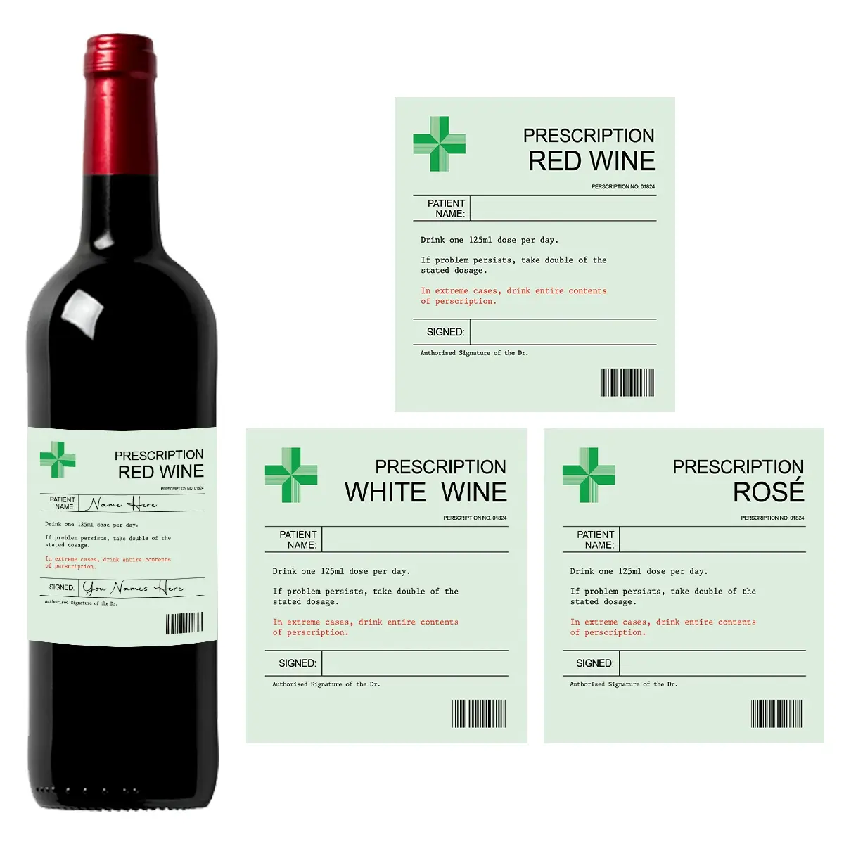 6pcs Personalized Prescription Wine Bottle Labels, Label Set Includes Labels, Novelty Champagne Bottle Stickers, Fun Wine Labels for Birthday Anniversary Christmas Party Decoration, Souvenir Sticker, Creative Gift for Friends, Family, Lovers