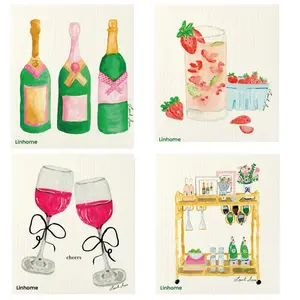 Cocktail Collection - Linhome x Liesel Anne Swedish Dishcloths - 4 Pack