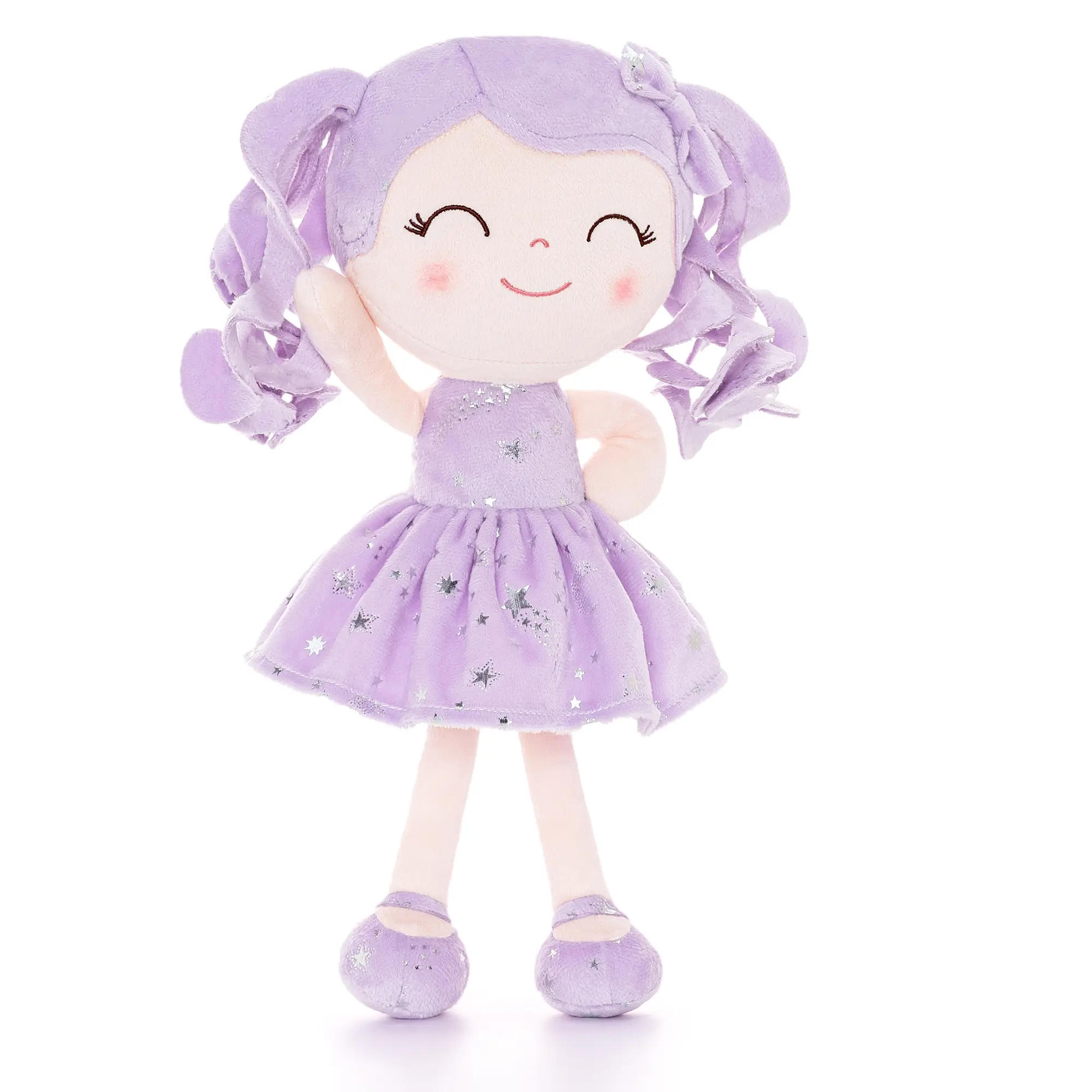 Gloveleya 12in Signature Curly Hair Fantasy Starry Princess Doll - 100% Baby-Safe Soft Plush & Cotton, Lightweight Midnight Blue Celestial Toy, Durable Gift for Ages 0-6 Toddler Girls (First Personalized Keepsake), Perfect Gift Choice, 12 Inches