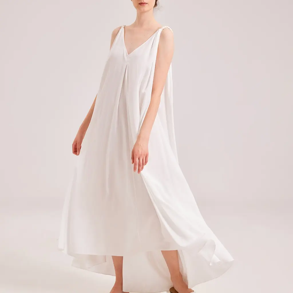 Greek Open Back Silky Maxi Dress