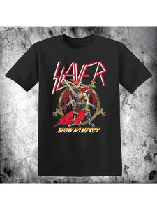 The 2026 Slayer 'Eagle and Snake' T-shirt Features A Classic Black Retro Design, Combining Fashion with Moisture-wicking and Breathable Comfort. This Round-necked Short-sleeve High-collar Tee Is A Must-have for Style-conscious Fashion Lovers.