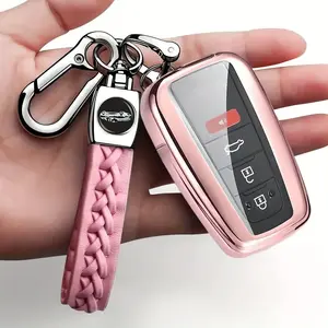 Compatible Toyota Keychain Cover with Soft Tpu Key Case, Fits 2019-Rav4, 2019-Camry, 4runner, 2020-2022 Highlander, Corolla, Prius, Gtc-Hr, Avalon