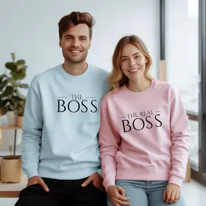 Shirt The Boss Perfect Couples Matching Outfits Set for Him and He, Couple Sweatshirts, Matching Couple Hoodies