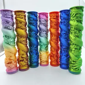 3D Printed Dragon Coil Retractable Sword with Cloud Motif Punk Style Hit