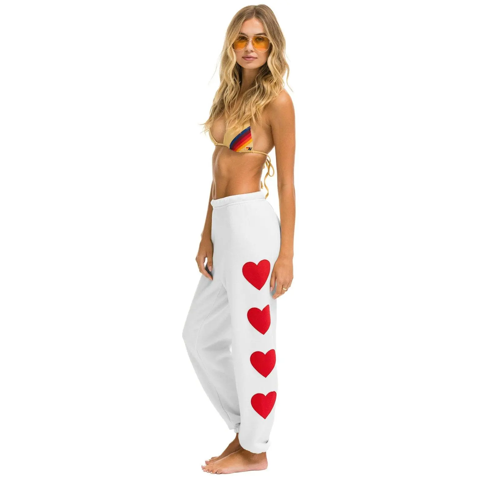 HEART STITCH 4 SWEATPANTS - WHITE